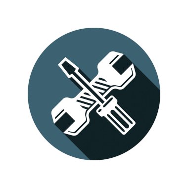 tornavida ve anahtar simgesi