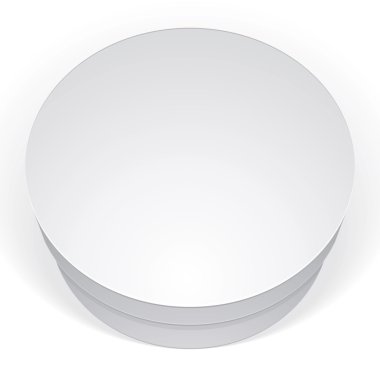 Gerçekçi beyaz yuvarlak paket kutu