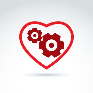 Dişliler ve kalp içinde çarkları