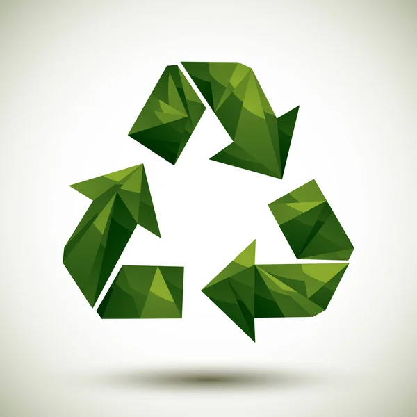 Grünes geometrisches Symbol recyceln — Stockvektor
