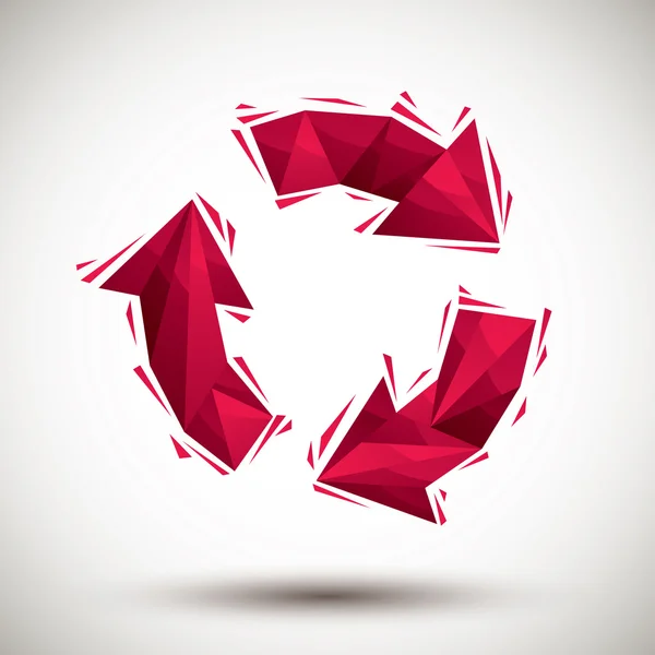 Rotes geometrisches Symbol recyceln — Stockvektor