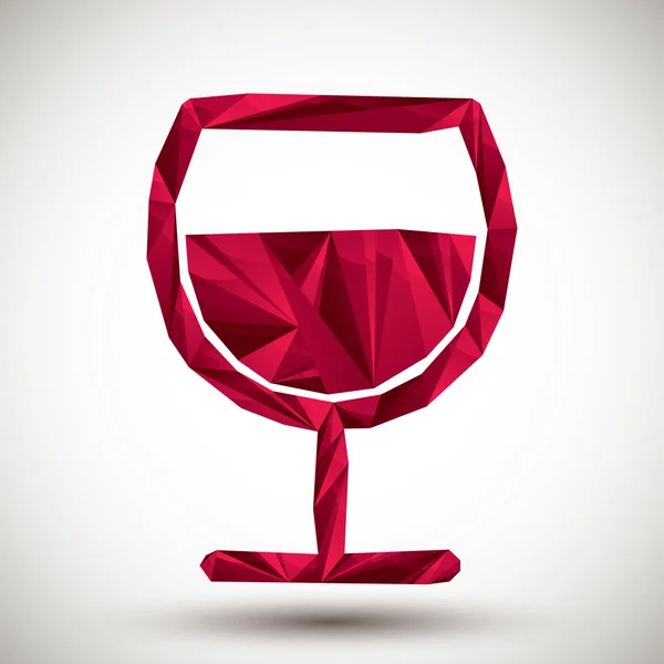 Red wine glass geometric icon — Stock Vector