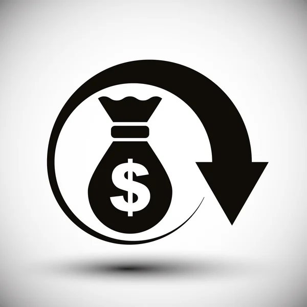 Cash money bag icon — Stock Vector