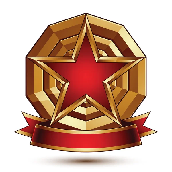 Goldenes Symbol mit Stern — Stockvektor