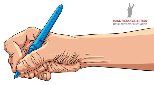 Eli kalem simgesi ile yazma — Stok Vektör