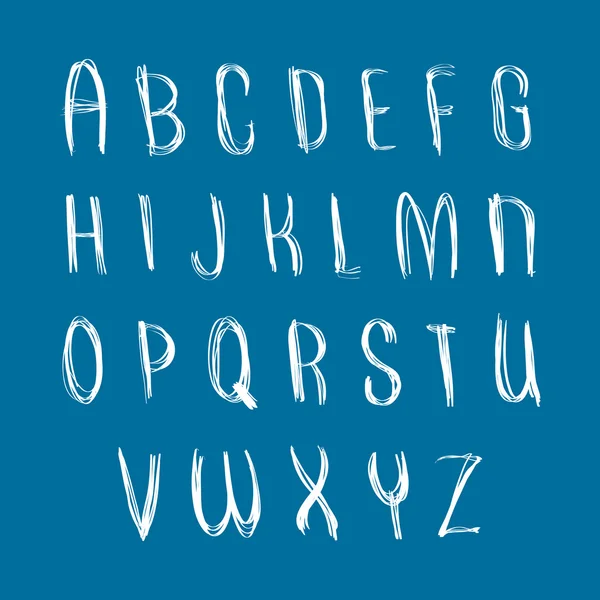 Handgeschriebene Schrift, Buchstaben des Alphabets. — Stockvektor