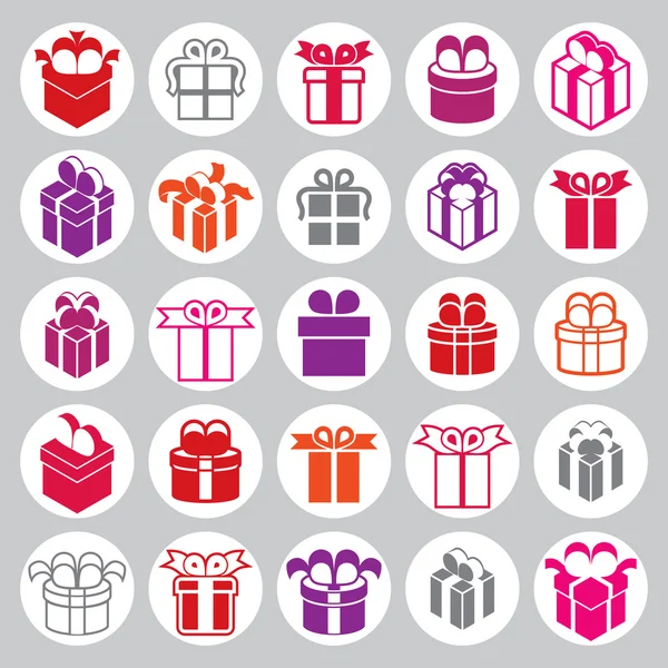 Set di icone per scatole regalo — Vettoriale Stock