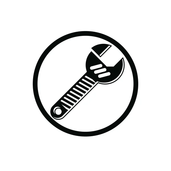 Adjustable wrench  repair tool icon — Stock Vector