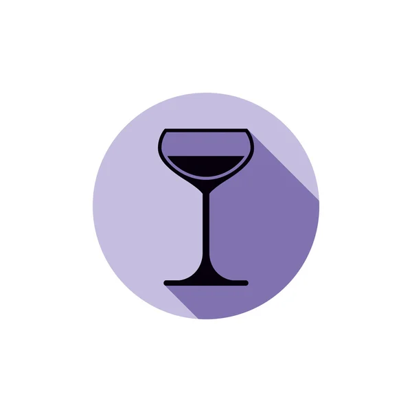 Champagne glass icon in circle — Stock Vector