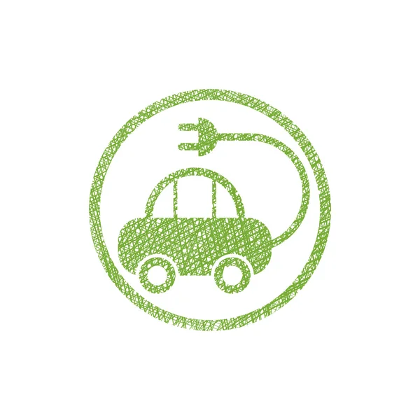 Groene ecologische elektrische auto — Stockvector