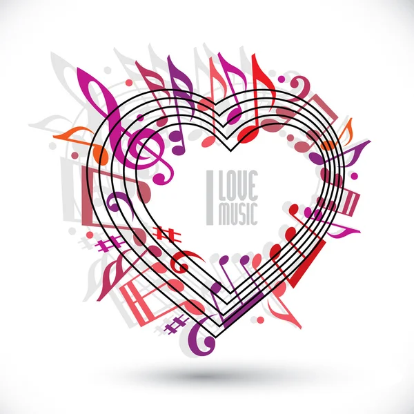 Müzik model aşk — Stok Vektör