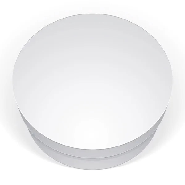 Scatola rotonda bianca realistica — Vettoriale Stock