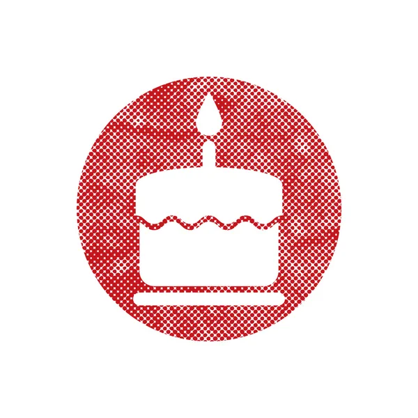 Icône gâteau avec bougie — Image vectorielle