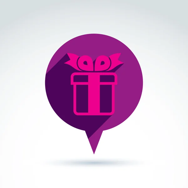 Signo de caja de regalo de burbuja de habla . — Vector de stock