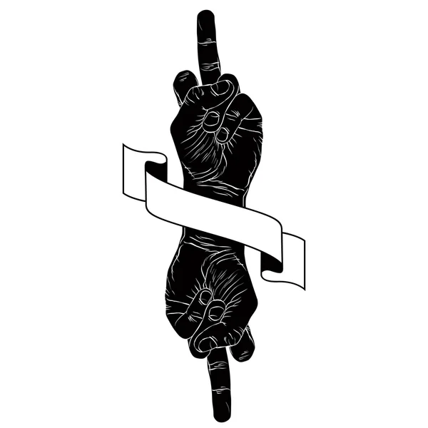 Mittelfinger-Handzeichen — Stockvektor