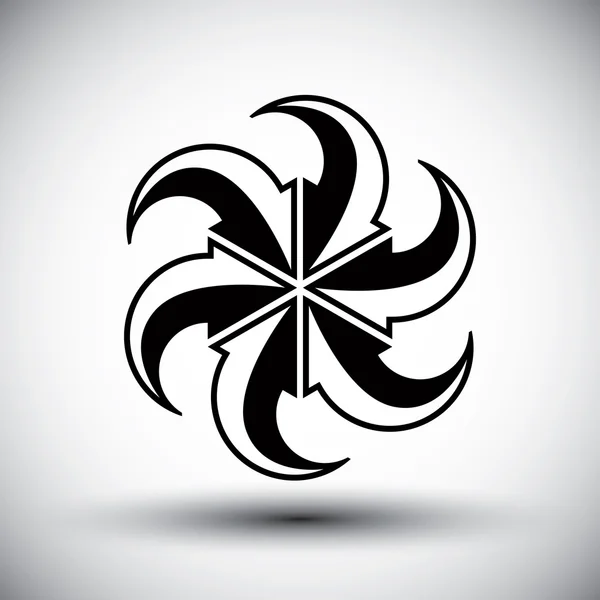 Six arrows logo, icon — Stock Vector