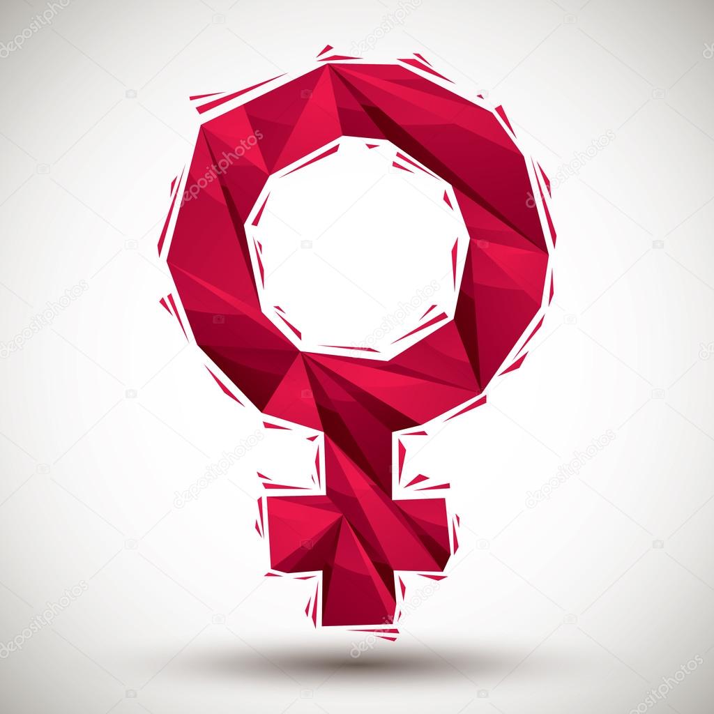 Red female sign geometric icon