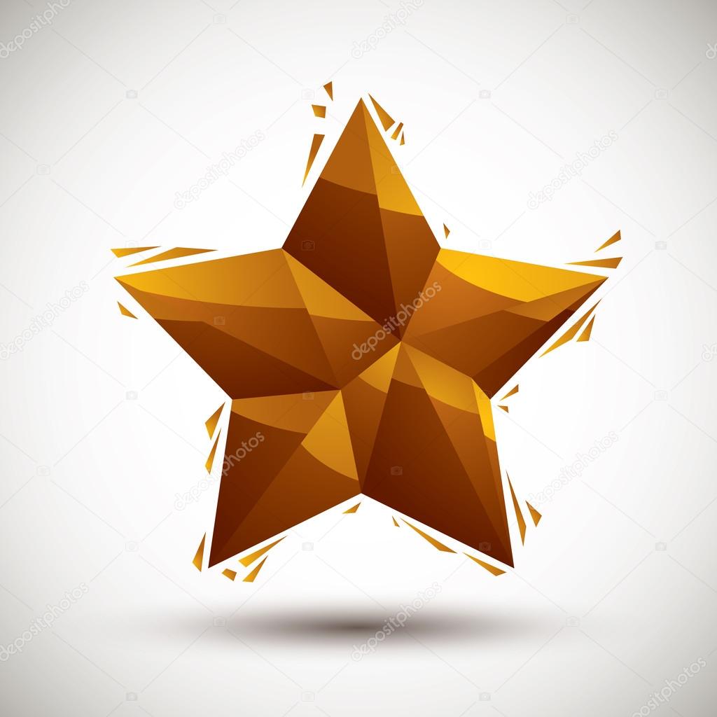 Golden star geometric icon