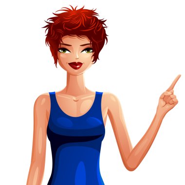 bir şeye işaret eden kız