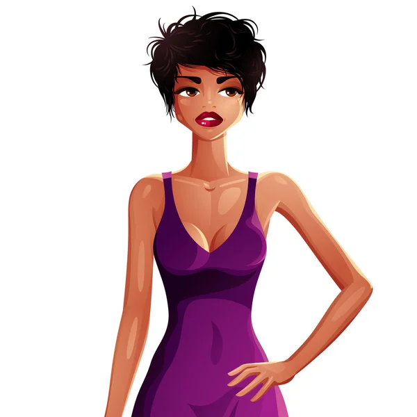 Sexy woman in night dress — Stock Vector