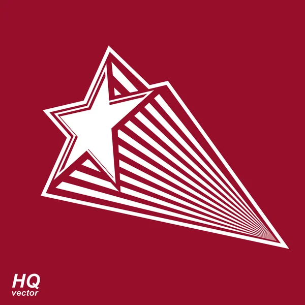 Pentagonal comet star symbol — Stock Vector
