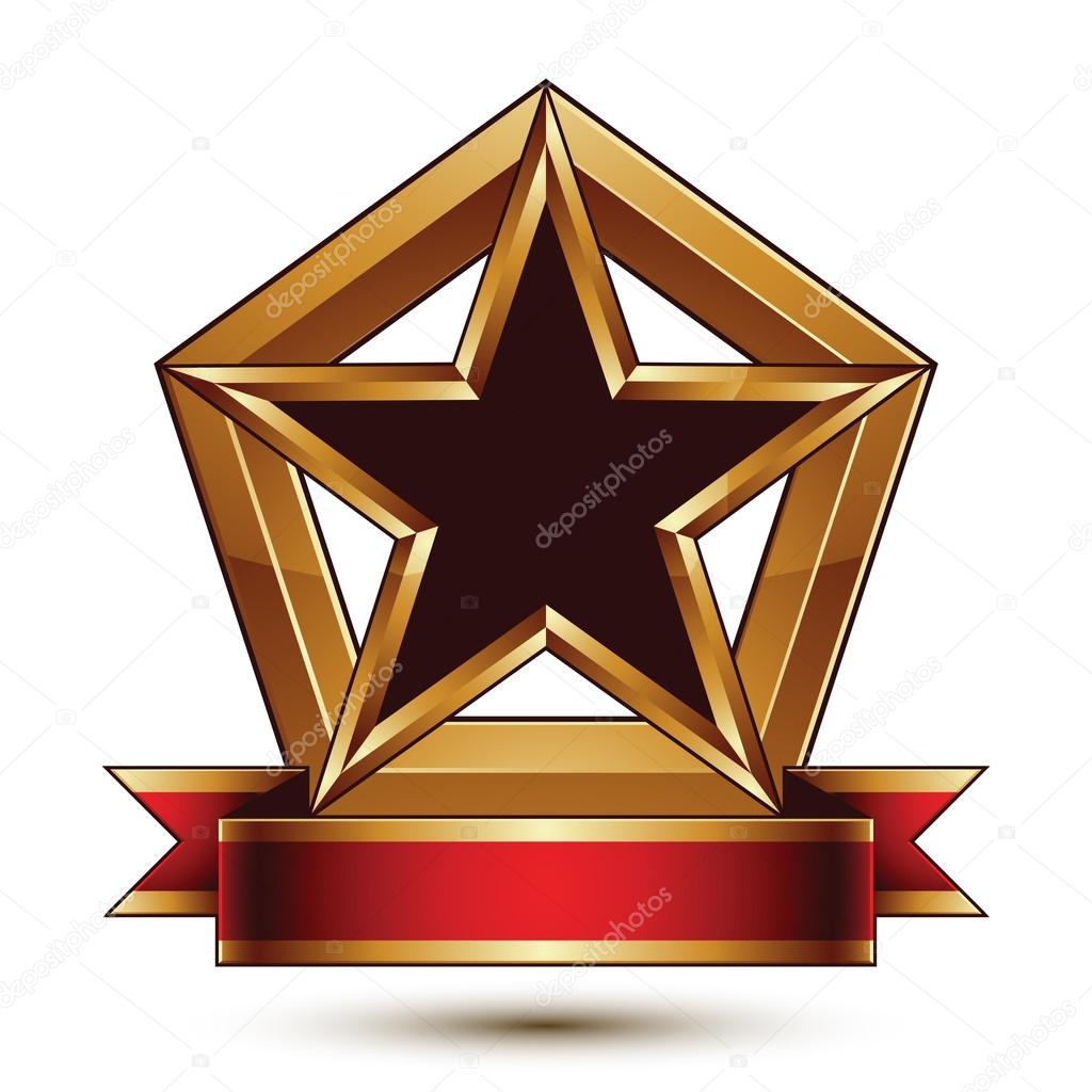 Golden  symbol with black star
