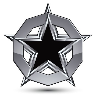 pentagonal yıldız gümüş bir yüzük yerleştirilir