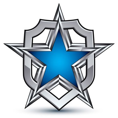 pentagonal yıldız ile gümüş amblemi