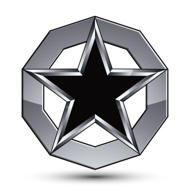Pentagonal yıldız ile gümüş blazon