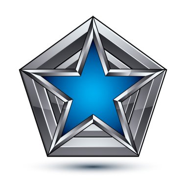 Pentagonal mavi yıldız ile gümüş blazon