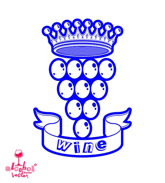 Winery symbol with royal crown — Stock Vector