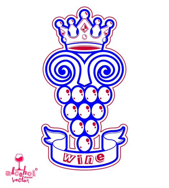Winery symbol with royal crown — Stock Vector
