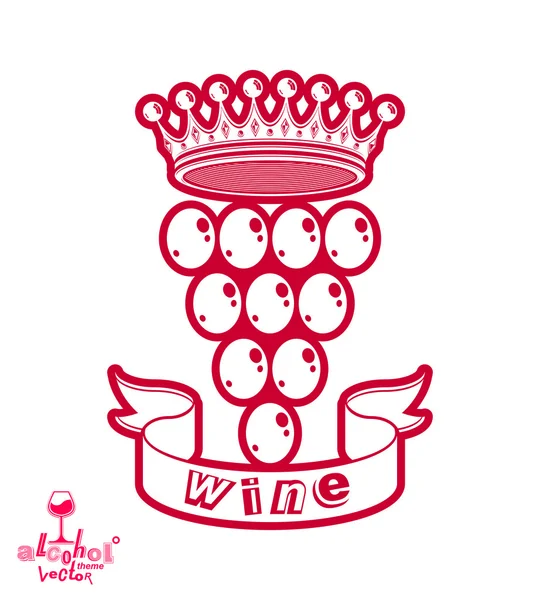 Winery symbol with royal crown — Stock Vector