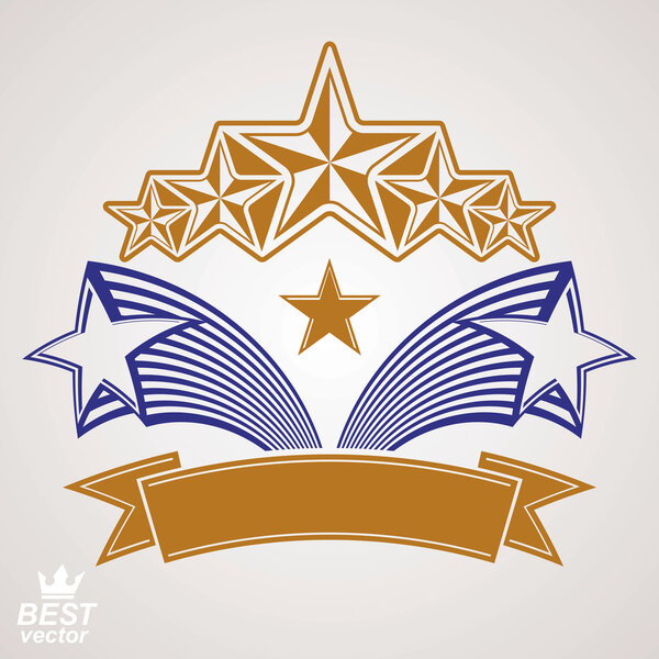 emblem with pentagonal stars