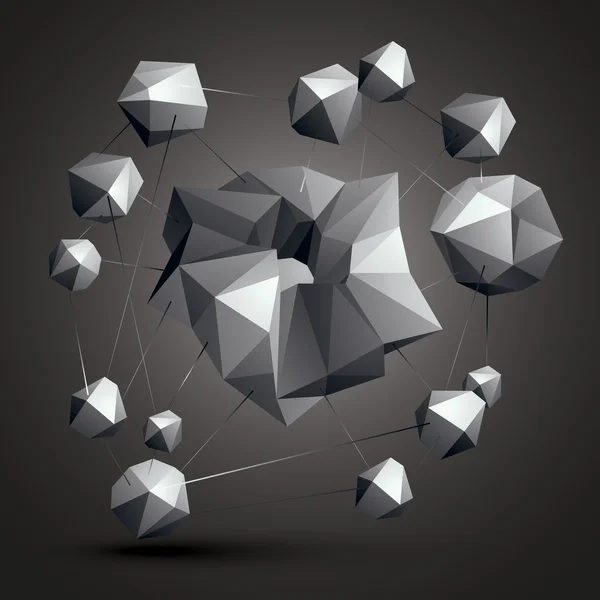 Asymmetrische 3d abstract object — Stockvector