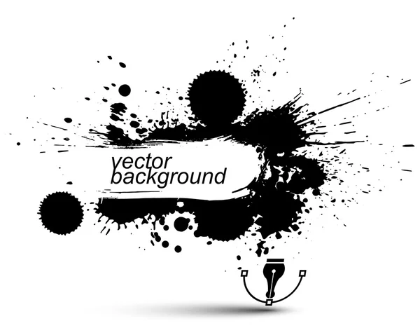Bläck stänk monokrom seamless mönster — Stock vektor