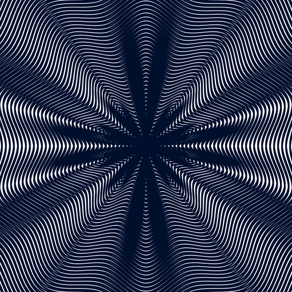 Dekoratif çizgili hipnotik kontrast arka plan — Stok Vektör