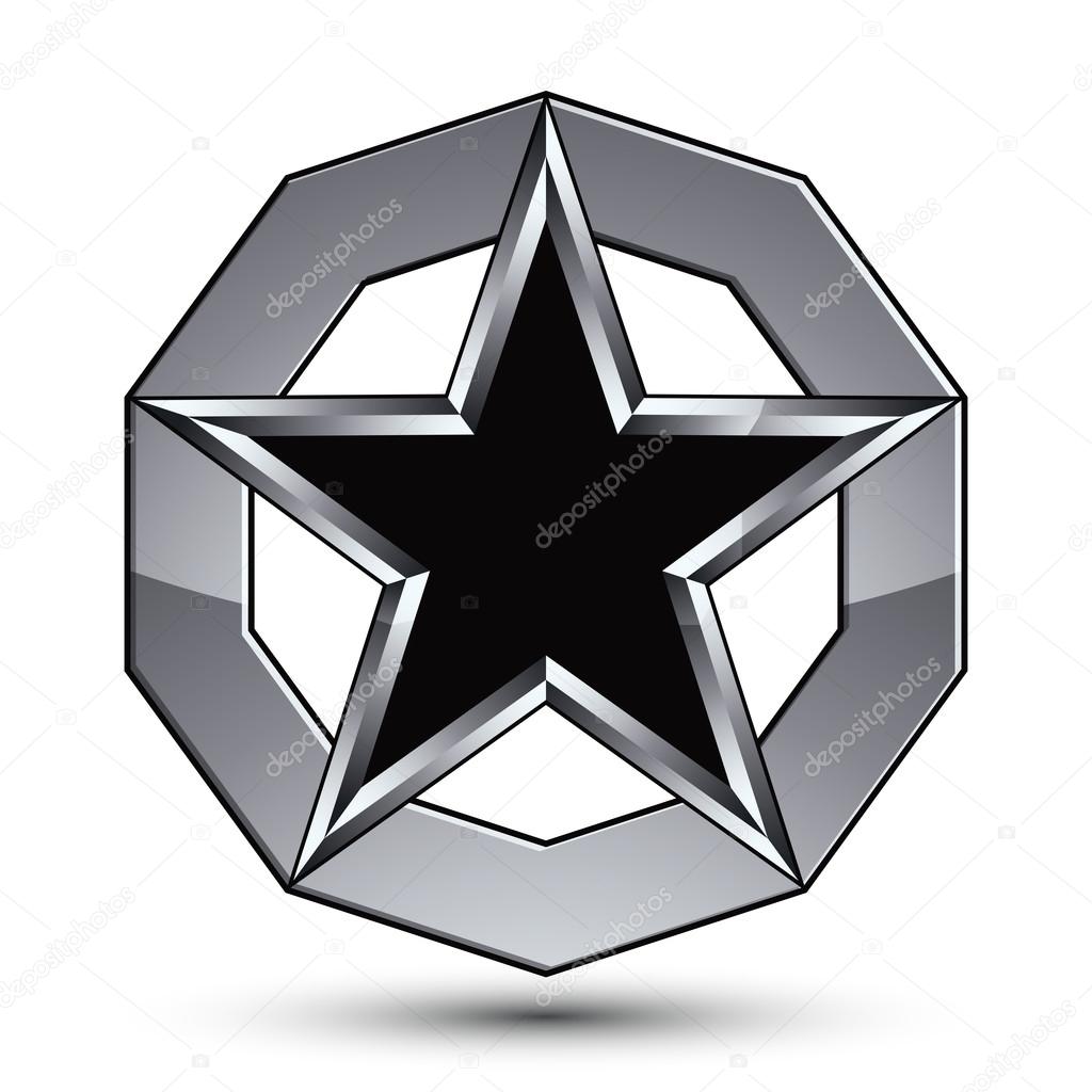 Silvery blazon with pentagonal star