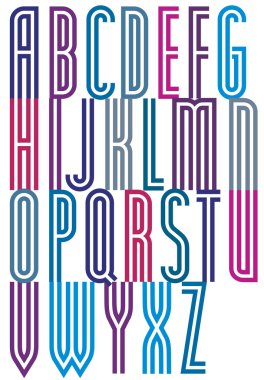 Decorative striped font