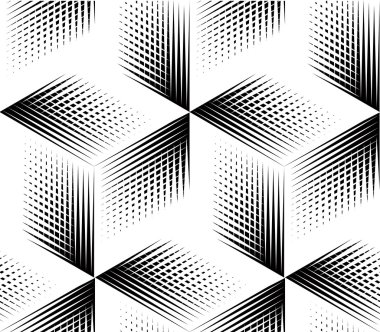 üç boyutlu geometrik figürler ile desen.