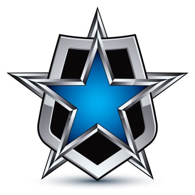 Emblem with silver outline and star clipart
