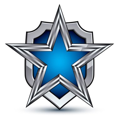 pentagonal yıldız ile gümüş amblemi