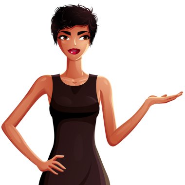 Bayan moda kadın saç kesimi ile