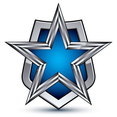 pentagonal yıldız ile gümüş amblemi