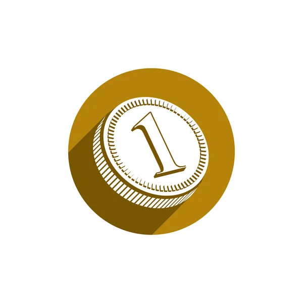 Coin in brown circle icon — Stock Vector