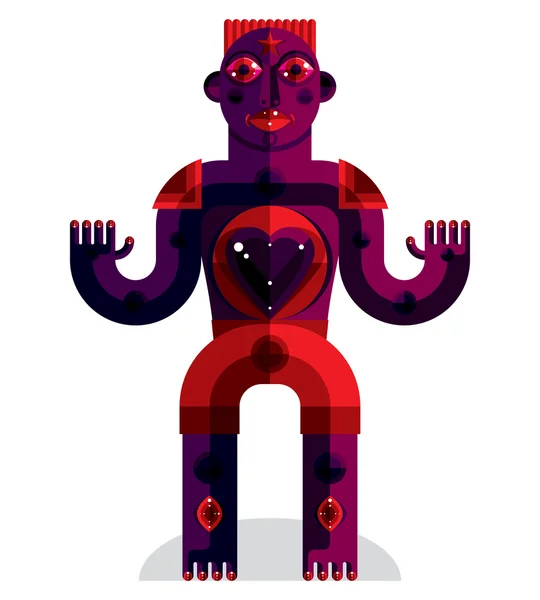 Red bizarre creature — Stock Vector