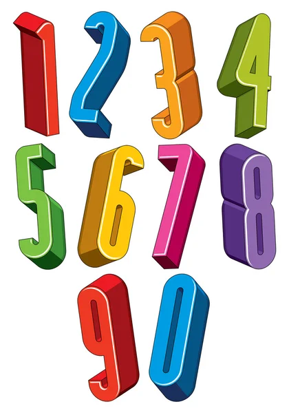 3d colorful numbers set — Stock Vector