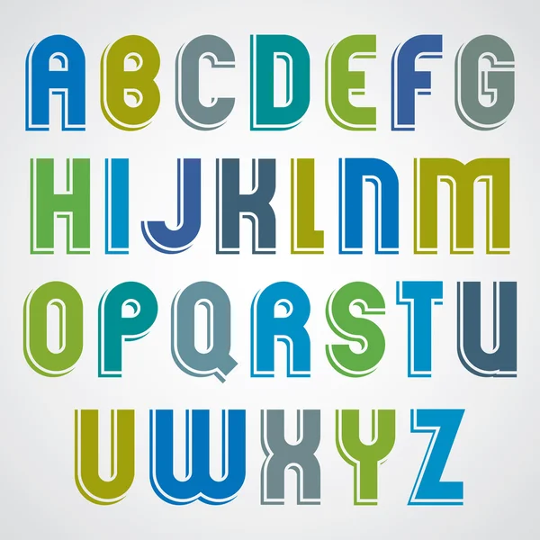 Cartoon lettertype, afgeronde hoofdletters — Stockvector