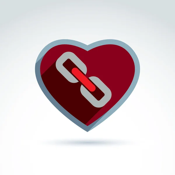 Corazón con símbolo de enlace — Vector de stock