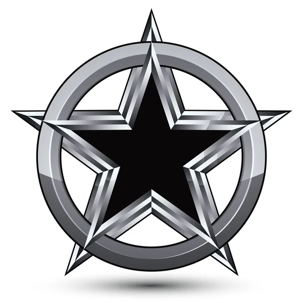 Estrella negra pentagonal — Vector de stock